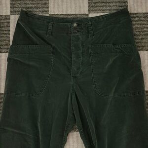 Free People Green Cargo Pants with Corduroy Texture